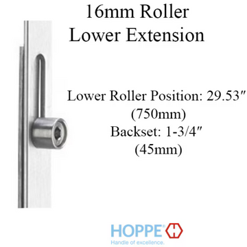 Hoppe 16mm Manual Gear, 45/92, Roller @ 29.53", 1" D/B - 8778223